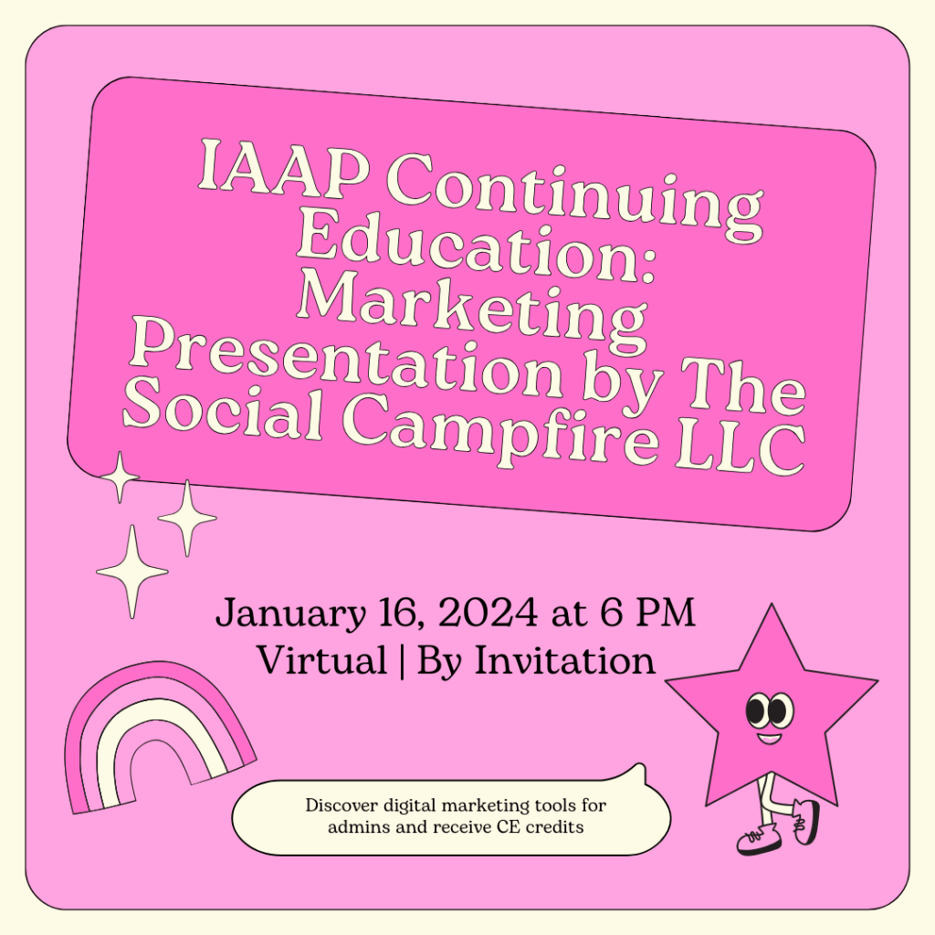 A Virtual Marketing Event for Admins With The Social Campfire.